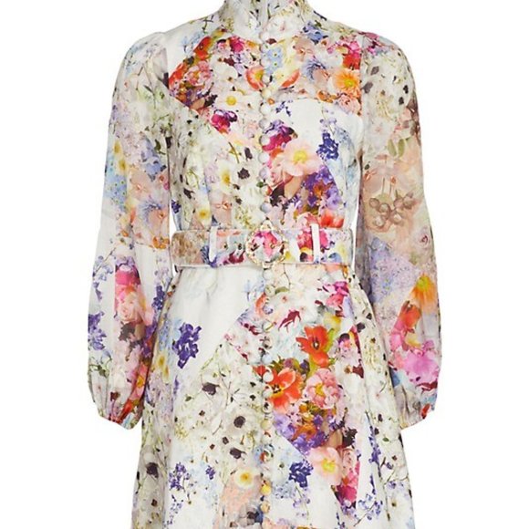 ❌ SOLD❌ Zimmermann Prima Floral Belted Shirtdress - Picture 2 of 16